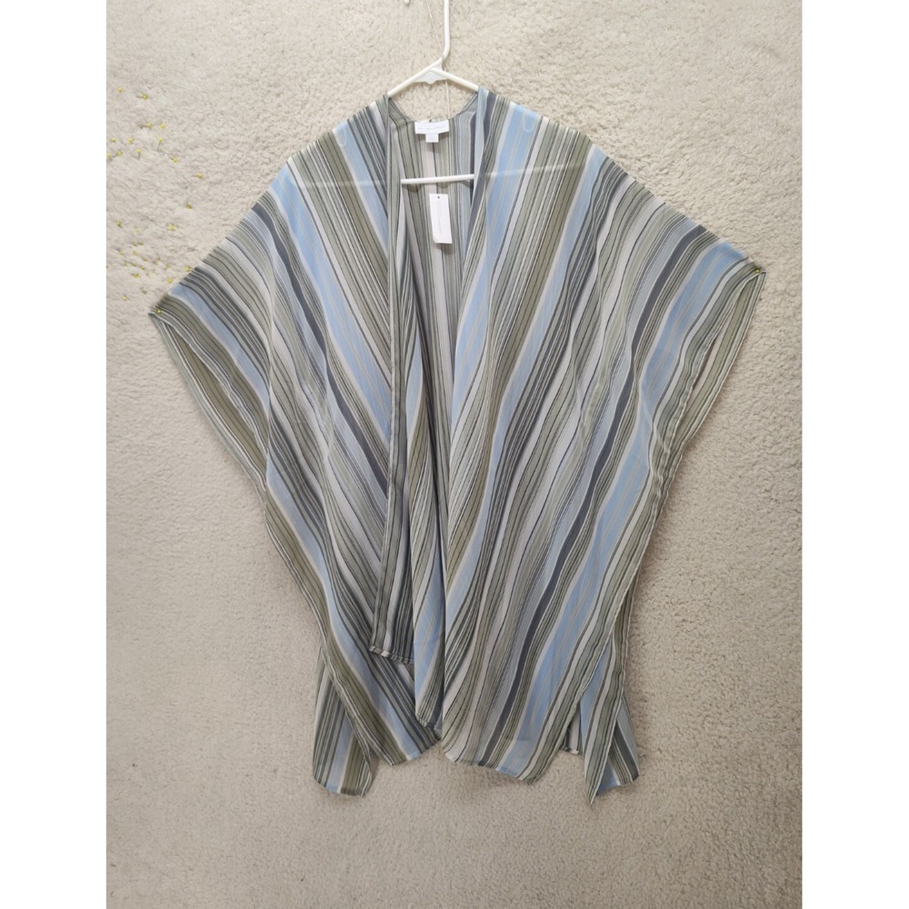 New York‎ Company Women Top Small Blue Striped 100% Polyester Topper Shrug Fit